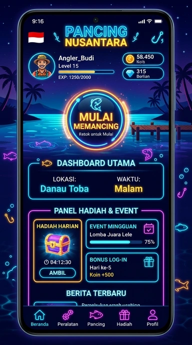Layar utama f32 — antarmuka bersih setelah instalasi